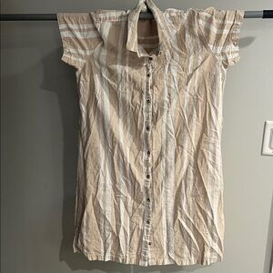 Dip Tan and White Striped Dress